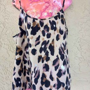 Large Animal Print Strappy, Silky Top.